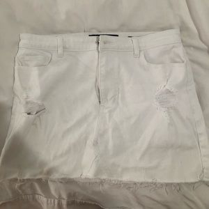 Hollister white denim mini jean skirt
